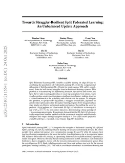 Towards Straggler-Resilient Split Federated Learning: An Unbalanced Update Approach