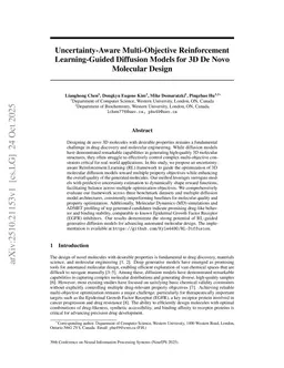 Uncertainty-Aware Multi-Objective Reinforcement Learning-Guided Diffusion Models for 3D De Novo Molecular Design