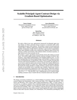 Scalable Principal-Agent Contract Design via Gradient-Based Optimization