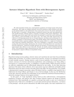 Instance-Adaptive Hypothesis Tests with Heterogeneous Agents