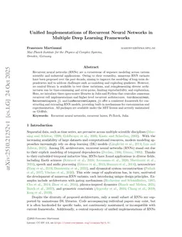 Unified Implementations of Recurrent Neural Networks in Multiple Deep Learning Frameworks