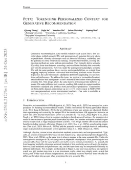 Pctx: Tokenizing Personalized Context for Generative Recommendation