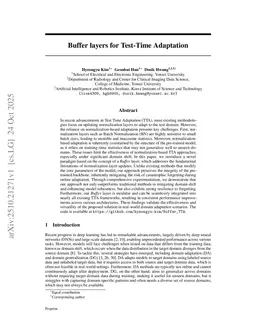 Buffer layers for Test-Time Adaptation