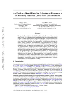 An Evidence-Based Post-Hoc Adjustment Framework for Anomaly Detection Under Data Contamination
