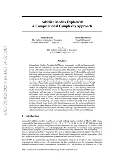 Additive Models Explained: A Computational Complexity Approach
