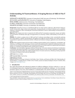 Understanding AI Trustworthiness: A Scoping Review of AIES & FAccT Articles