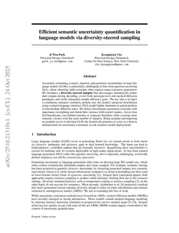 Efficient semantic uncertainty quantification in language models via diversity-steered sampling