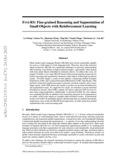 FineRS: Fine-grained Reasoning and Segmentation of Small Objects with Reinforcement Learning