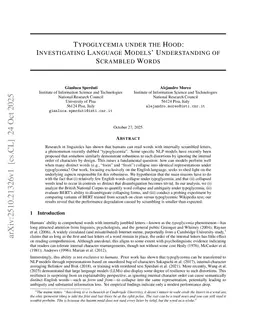 Typoglycemia under the Hood: Investigating Language Models' Understanding of Scrambled Words
