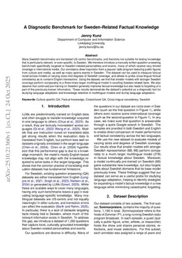 A Diagnostic Benchmark for Sweden-Related Factual Knowledge