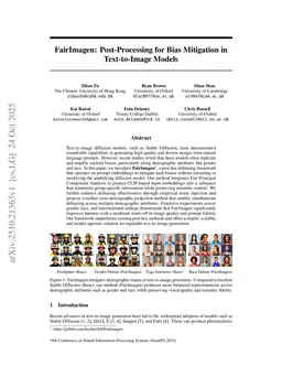 FairImagen: Post-Processing for Bias Mitigation in Text-to-Image Models