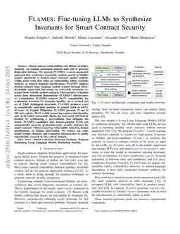 FLAMES: Fine-tuning LLMs to Synthesize Invariants for Smart Contract Security