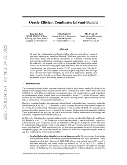 Oracle-Efficient Combinatorial Semi-Bandits