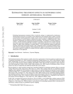 Estimating Treatment Effects in Networks using Domain Adversarial Training