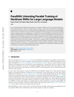 ParaRNN: Unlocking Parallel Training of Nonlinear RNNs for Large Language Models