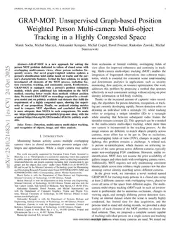 GRAP-MOT: Unsupervised Graph-based Position Weighted Person Multi-camera Multi-object Tracking in a Highly Congested Space
