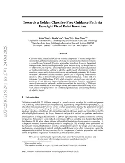 Towards a Golden Classifier-Free Guidance Path via Foresight Fixed Point Iterations