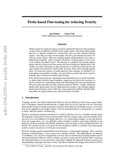 Probe-based Fine-tuning for Reducing Toxicity