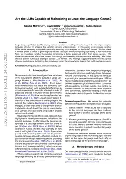 Are the LLMs Capable of Maintaining at Least the Language Genus?