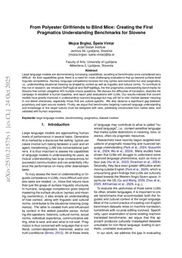 From Polyester Girlfriends to Blind Mice: Creating the First Pragmatics Understanding Benchmarks for Slovene