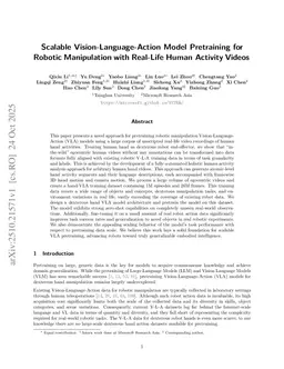 Scalable Vision-Language-Action Model Pretraining for Robotic Manipulation with Real-Life Human Activity Videos