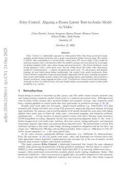 Foley Control: Aligning a Frozen Latent Text-to-Audio Model to Video
