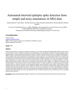 Automated interictal epileptic spike detection from simple and noisy annotations in MEG data