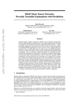 SHAP Meets Tensor Networks: Provably Tractable Explanations with Parallelism
