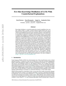 Few-Shot Knowledge Distillation of LLMs With Counterfactual Explanations
