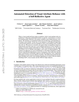 Automated Detection of Visual Attribute Reliance with a Self-Reflective Agent