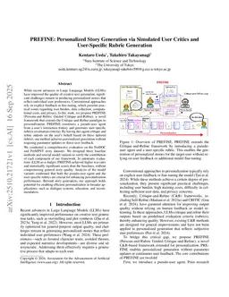 PREFINE: Personalized Story Generation via Simulated User Critics and User-Specific Rubric Generation