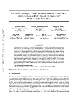 DPDisc: From Factoid Questions to Data Product Requests for Open-World Data Product Discovery over Tables and Text