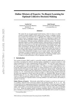Online Mixture of Experts: No-Regret Learning for Optimal Collective Decision-Making
