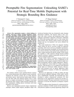 Promptable Fire Segmentation: Unleashing SAM2's Potential for Real-Time Mobile Deployment with Strategic Bounding Box Guidance