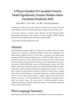 A Physics-Guided AI Cascaded Corrector Model Significantly Extends Madden-Julian Oscillation Prediction Skill