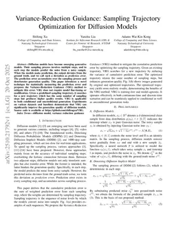 Variance-Reduction Guidance: Sampling Trajectory Optimization for Diffusion Models