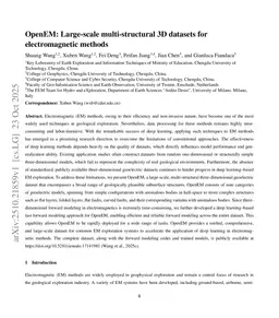 OpenEM: Large-scale multi-structural 3D datasets for electromagnetic methods
