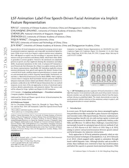 LSF-Animation: Label-Free Speech-Driven Facial Animation via Implicit Feature Representation