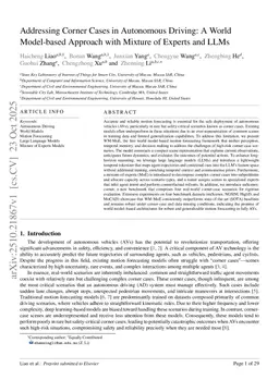 Addressing Corner Cases in Autonomous Driving: A World Model-based Approach with Mixture of Experts and LLMs