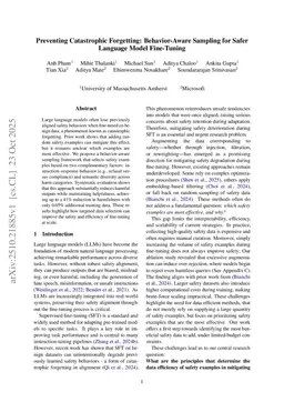 Preventing Catastrophic Forgetting: Behavior-Aware Sampling for Safer Language Model Fine-Tuning