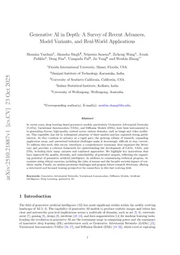 Generative AI in Depth: A Survey of Recent Advances, Model Variants, and Real-World Applications