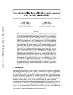 Computational Hardness of Reinforcement Learning with Partial $q^π$-Realizability