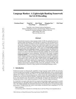 Language Ranker: A Lightweight Ranking framework for LLM Decoding