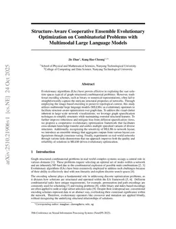 Structure-Aware Cooperative Ensemble Evolutionary Optimization on Combinatorial Problems with Multimodal Large Language Models