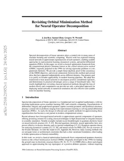 Revisiting Orbital Minimization Method for Neural Operator Decomposition