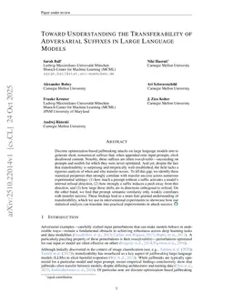Toward Understanding the Transferability of Adversarial Suffixes in Large Language Models