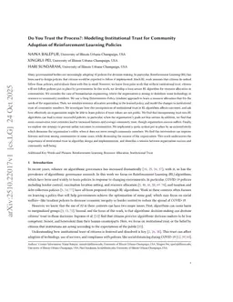 Do You Trust the Process?: Modeling Institutional Trust for Community Adoption of Reinforcement Learning Policies