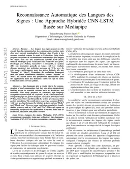 Reconnaissance Automatique des Langues des Signes : Une Approche Hybridée CNN-LSTM Basée sur Mediapipe