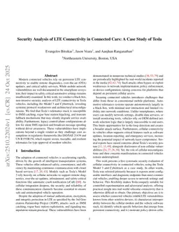 Security Analysis of LTE Connectivity in Connected Cars: A Case Study of Tesla