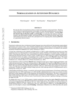 Normalization in Attention Dynamics